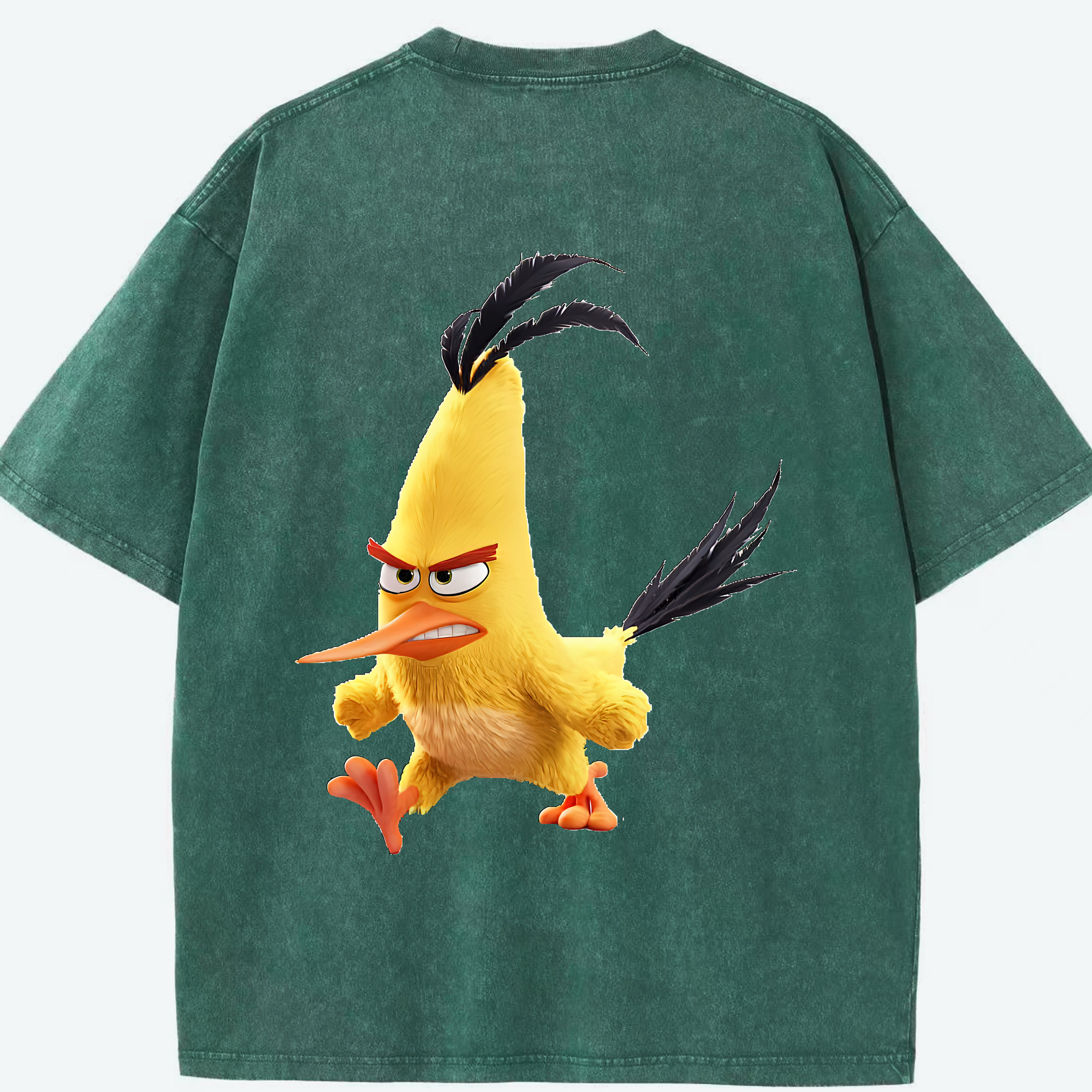 （画像用） Angry Birds アングリーバード 綿100% ヴィンテージ風 半袖Tシャツ（背面プリント）